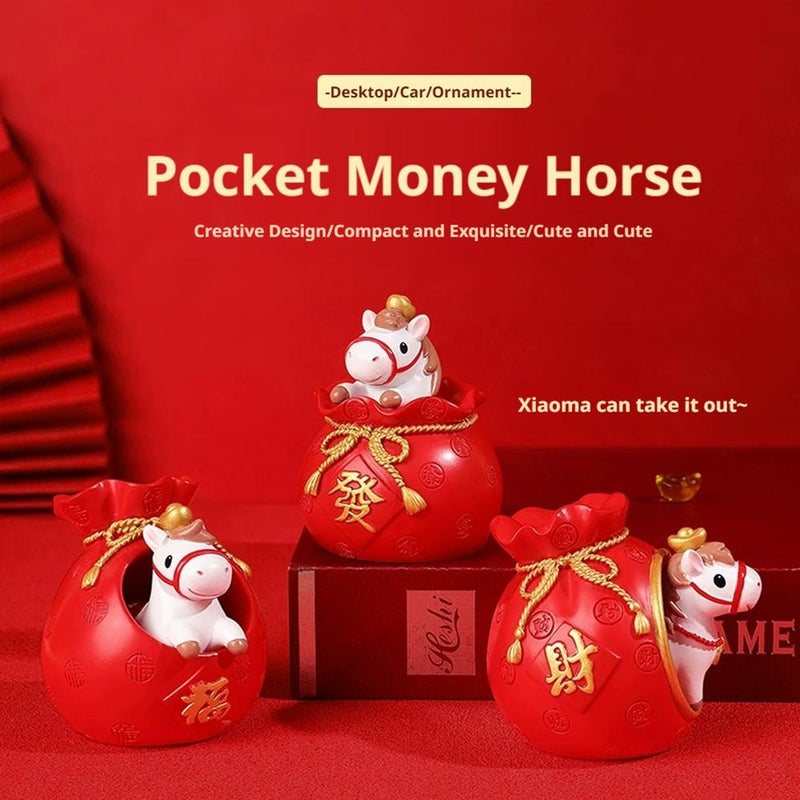 Year of the Horse Resin Desktop Ornament – 3 Sizes Chinese Zodiac Wealth Figurine, High-Precision Collectible Decor for Home Office, New Year Corporate Gift  (Style A) - Image 3